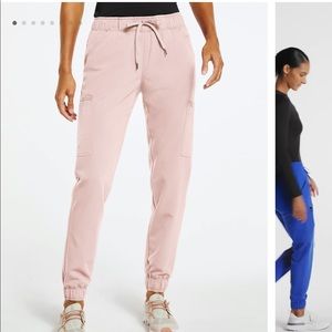 BLUSHING PINK JAANUU SCRUB PANTS (Medium Petite)